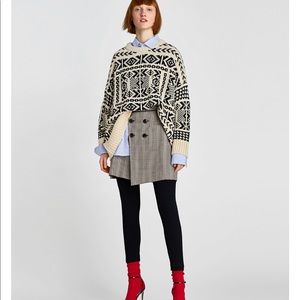 Checked Mini Skirt With Button, NWT